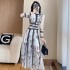 Embroidered mesh patchwork lace dress 2024 new women's clothing style high-end high waisted long skirt