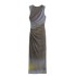 Foreign trade 2024 summer new women's clothing European and American style pleated silk mesh printed slim fit MIDI dress 8312536