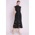 Spot Shot - French Style Palace Hollow Lace A-line Skirt Summer Stand up Collar Look Thin Dress for Women