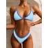 New European and American split bikini swimsuit for women's export, solid color sexy triangle pants, multi-color hot spring beach cross-border