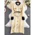 2024 Winter New Women's French High end Exquisite Small Fragrant Style Rich Family heiress Unique Waist Collection Dress