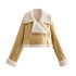 European and American 2023 winter new women's clothing lapel fur integrated fleece double-sided short jacket jacket