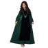 XQY500243 Middle Eastern Muslim Dubai Arab Women's Wear Hot Diamond Velvet Splicing Color Contrasting Robe Dress