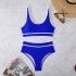 2024 European and American new sexy swimsuit women's bikini cross-border bikini split color collision multi-color swimsuit