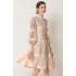 Spot Photo - New 2024 French Elegant Lace Splicing Waist Lantern Sleeve Dress