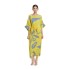 In stock - Miyake Fold Summer New Product Printed Waist Waist Dress Handmade Fold Temperament Skin Covering Long Dress