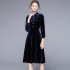 Real time spot new women's slimming dinner dress dress, velvet