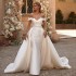 European and American cross-border Amazon foreign trade one shoulder satin detachable slim fit fish tail wedding dress new two-piece wedding dress