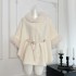 Little Zhao cloak, white fur collar coat, women's coat, autumn and winter high-end feeling, seven quarter sleeves, small stature