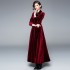 New stock wine red trench coat, long skirt and jacket from Europe and America