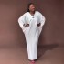 African women's oversized dress with pleats and loose fit, including headscarf and chest flower, all in one size, cross-border source in stock