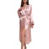 Manufacturer's in stock long ice silk nightgown, summer thin style, fashionable and simple home wear, women's sexy cardigan bathrobe