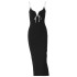 European and American foreign trade women's clothing 2024 summer new style temperament V-neck long skirt slim fit hip bag suspender dress hair replacement