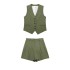 2023 Summer New Products for Foreign Trade: Cross border Women's Clothing in Europe and America, Linen Blended Vest and Shorts Set