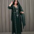 XQY500281 Cross border 2024 Summer Amazon Middle East New Long Robe Hot Stamped Home and Outdoor Dress