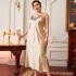 Fat and enlarged sleepwear, camisole skirt, spring and summer thin fashion lace nightgown, long imitation silk casual home wear