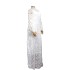 Cross border European, American, African ethnic style women's dress with water-soluble lace, hooked flower, hollowed out oversized long skirt and inner skirt