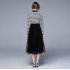 2024 Autumn New Small Fragrant Style Splicing Large Swing Long Sleeve Dress with Elegant and High End Charm