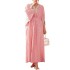 XQY500094 Amazon Middle East pink dress with polka dot hot stamping and waist cinching features lace kaftan dress