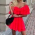 FC971 in stock 2023 cross-border summer new one shoulder sleeveless ruffle sexy mini chiffon dress