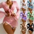 2024 New European and American Conservative Four piece Solid Color Tassel Hoodie Mesh Short Skirt Bikini Wholesale Swimsuit Women