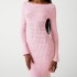 Sexy backless sweater knit dress for European and American women's clothing in spring 2024, new long sleeved solid color slim fit long skirt for women