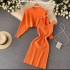 French sexy hip hugging camisole dress+short lazy loose pullover knit sweater two-piece set trendy