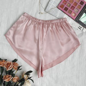 Thin lace up loose shorts with simulated silk soft and anti glare safety pants for women's summer home base shorts