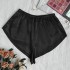 Thin lace up loose shorts with simulated silk soft and anti glare safety pants for women's summer home base shorts