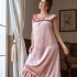 Danilin summer European and American sexy dress with added fat and loose fit casual home wear thin home nightgown for women