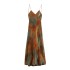 New European and American style sleeveless tie dye waist cinched mid length camisole dress for women in the spring and summer of 2024 foreign trade