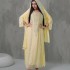 XQY500281 Cross border 2024 Summer Amazon Middle East New Long Robe Hot Stamped Home and Outdoor Dress