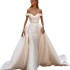 European and American cross-border Amazon foreign trade one shoulder satin detachable slim fit fish tail wedding dress new two-piece wedding dress