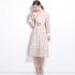 Actual shooting of 2024 autumn new V-neck heavy industry embroidery hollowed out single breasted cardigan in stock, slimming dress