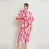 In stock - Miyake Fold Summer New Product Printed Waist Waist Dress Handmade Fold Temperament Skin Covering Long Dress