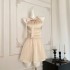 Yi Zhi Xiao Lu Original Women's Dress, Jin Jin Pure Desire Wind Sleeveless Hanging Neck Waist Dress, Hot Diamond Bow Dress