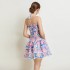 Spot shooting seaside vacation style embroidered lace strapless short skirt French floral sweet hanging neck cake skirt