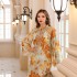 Middle East Cross border Muslim Abaya Summer Robe Dress Printed Long Dress Dubai Robe Wholesale Trade