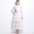 Real time spot lace lace long sleeved buckle long dress, autumn classic intellectual vacation style ins