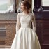 Main Wedding Dress 2024 New Winter Bridal High Collar Long Sleeve Lace Slimming Fantasy Luxury A-line Edition Wedding Dress