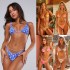 2024 new European and American foreign trade swimsuit Amazon sexy shoulder strap three-point bikini swimsuit women's bikini