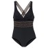 2023 new European and American deep V sexy backless foreign trade one-piece swimsuit with crossed back solid color swimsuit for women