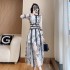 Embroidered mesh patchwork lace dress 2024 new women's clothing style high-end high waisted long skirt