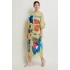 In stock - Miyake Fold Summer New Product Printed Waist Waist Dress Handmade Fold Temperament Skin Covering Long Dress