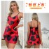 Foreign trade sexy women's suspender sleepwear summer thin silk suspender nightgown women's imitation silk casual home wear