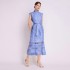 Spot Shot - French Style Palace Hollow Lace A-line Skirt Summer Stand up Collar Look Thin Dress for Women