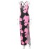 European and American 2024 summer Amazon foreign trade women's fashion printed long skirt sexy slit suspender dress wholesale