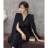 New style socialite sexy V-neck shawl cape design domineering slim fit short jacket for women 9969