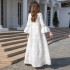 Cross border Middle Eastern Muslim Women's Fashion Dress Evening Dress Ethnic Style White Embroidered Women's Dress