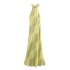 Foreign trade 2024 summer new women's clothing European and American style silk satin texture striped backless long dress 3142009